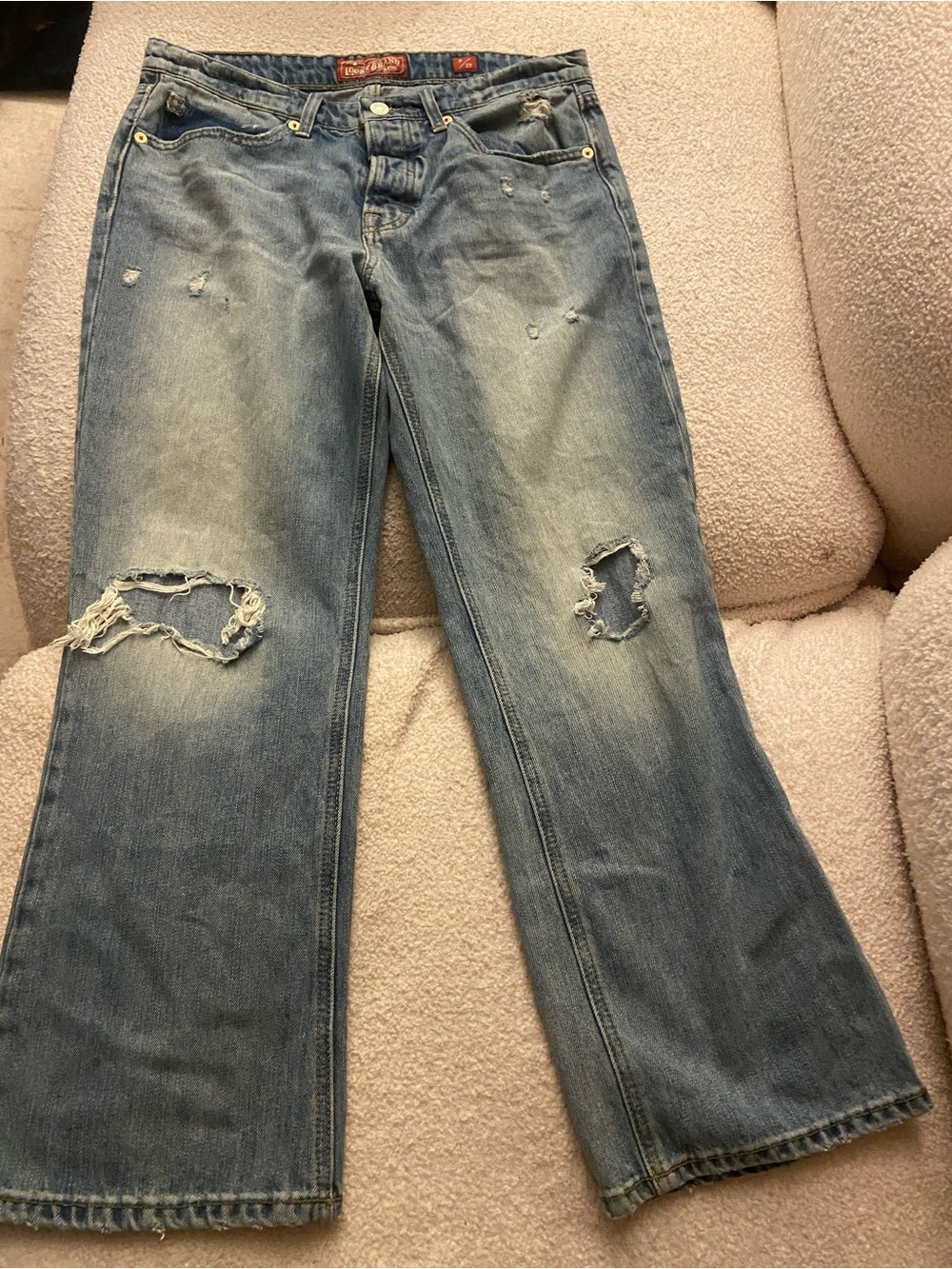Lucky Brand Light Blue Distressed Flare Jeans